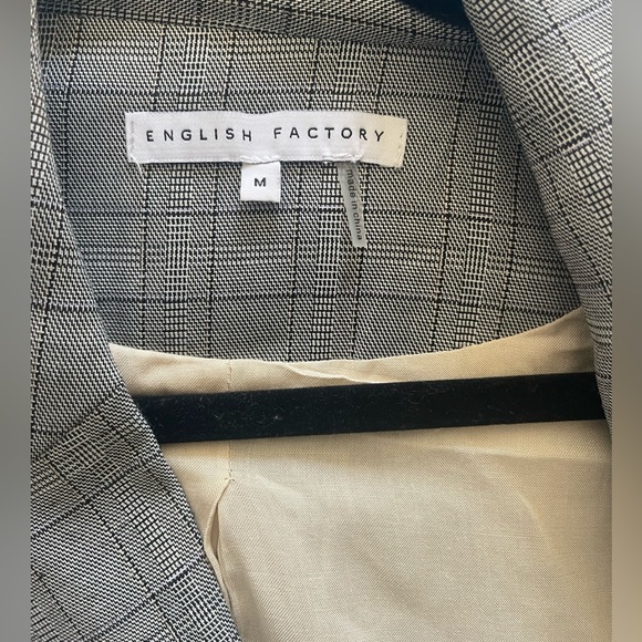 English Factory Grey Puff Short Sleeve Blazer Medium - Picture 10 of 16